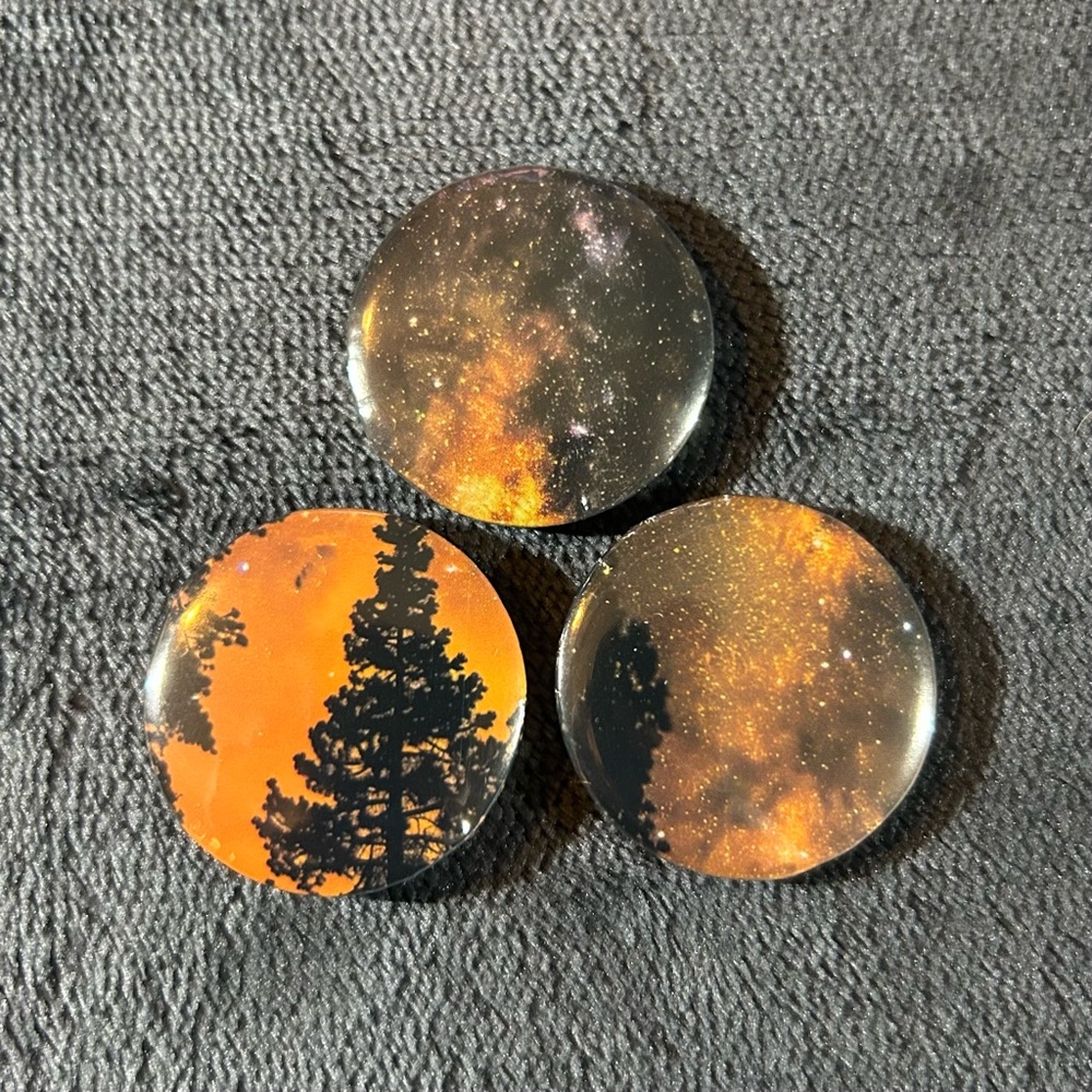 Space Beyond the Trees - 3 Button Set (Handmade)